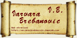 Varvara Brebanović vizit kartica